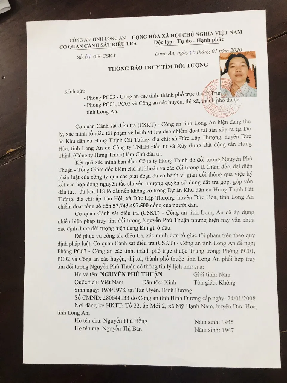  Truy tìm nhiều lãnh đạo công ty bất động sản “ma” lừa đảo chiếm đoạt hơn 57 tỷ đồng ảnh 1