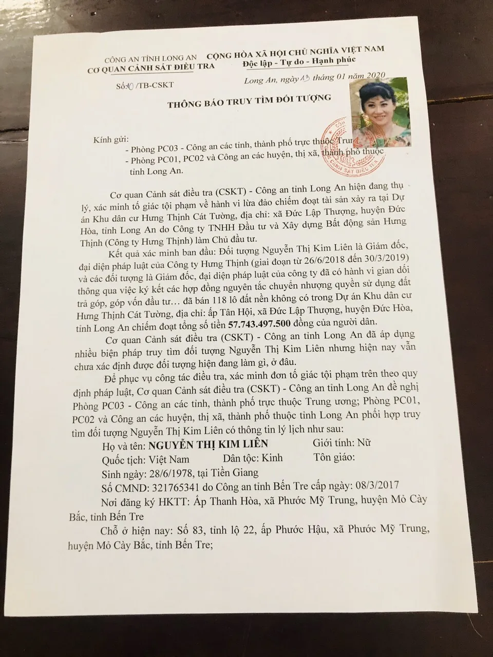  Truy tìm nhiều lãnh đạo công ty bất động sản “ma” lừa đảo chiếm đoạt hơn 57 tỷ đồng ảnh 2