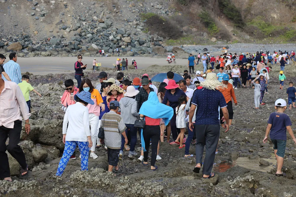 Con đường đá xẻ biển nối bờ với Hòn Bà ảnh 3