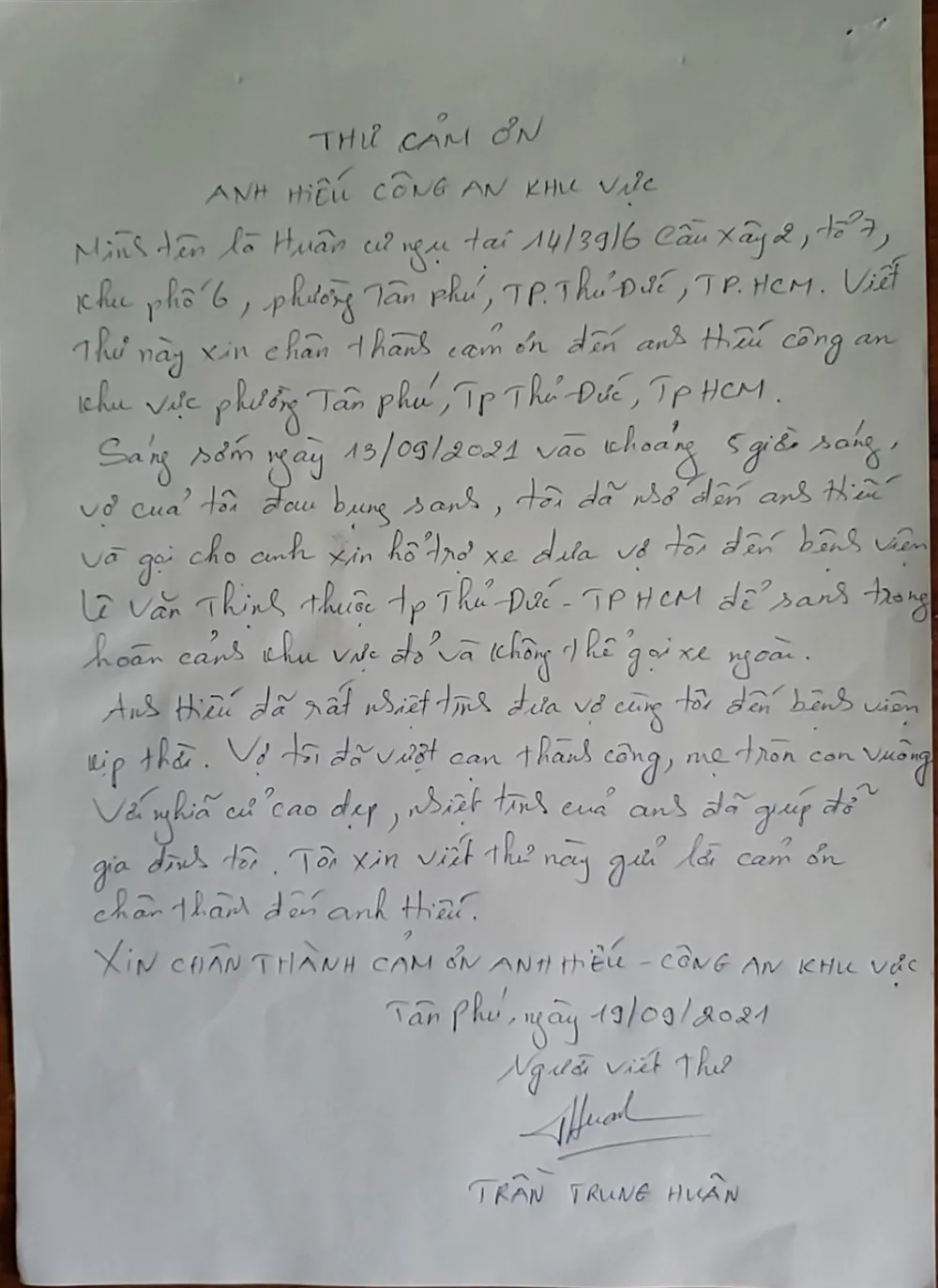 Cảnh sát khu vực hỗ trợ sản phụ ở “vùng đỏ” đi sinh kịp thời  ảnh 1