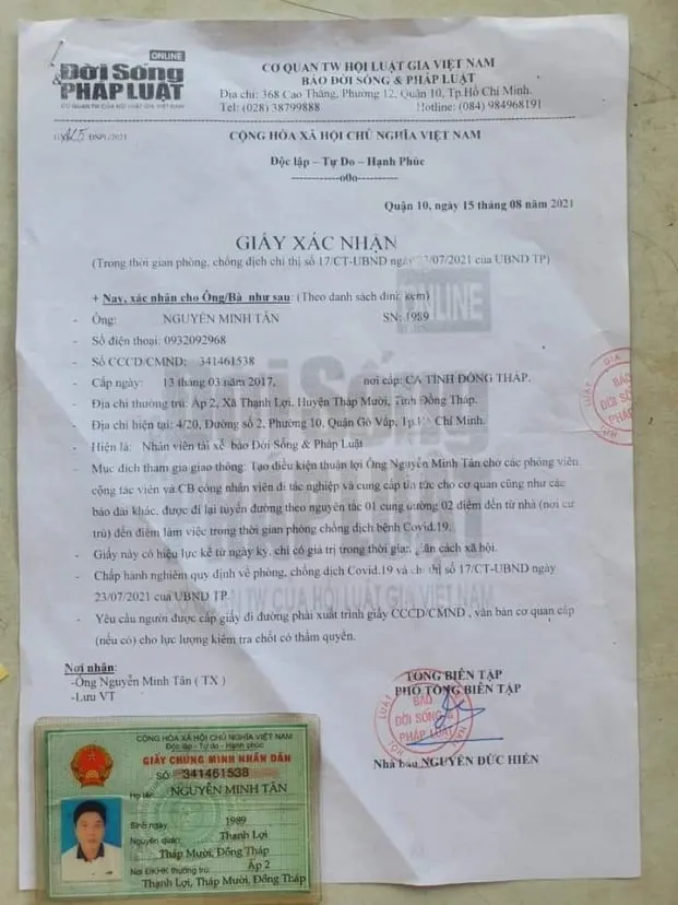 Khởi tố nhóm sử dụng giấy xác nhận báo chí giả để thông chốt kiểm dịch ảnh 1