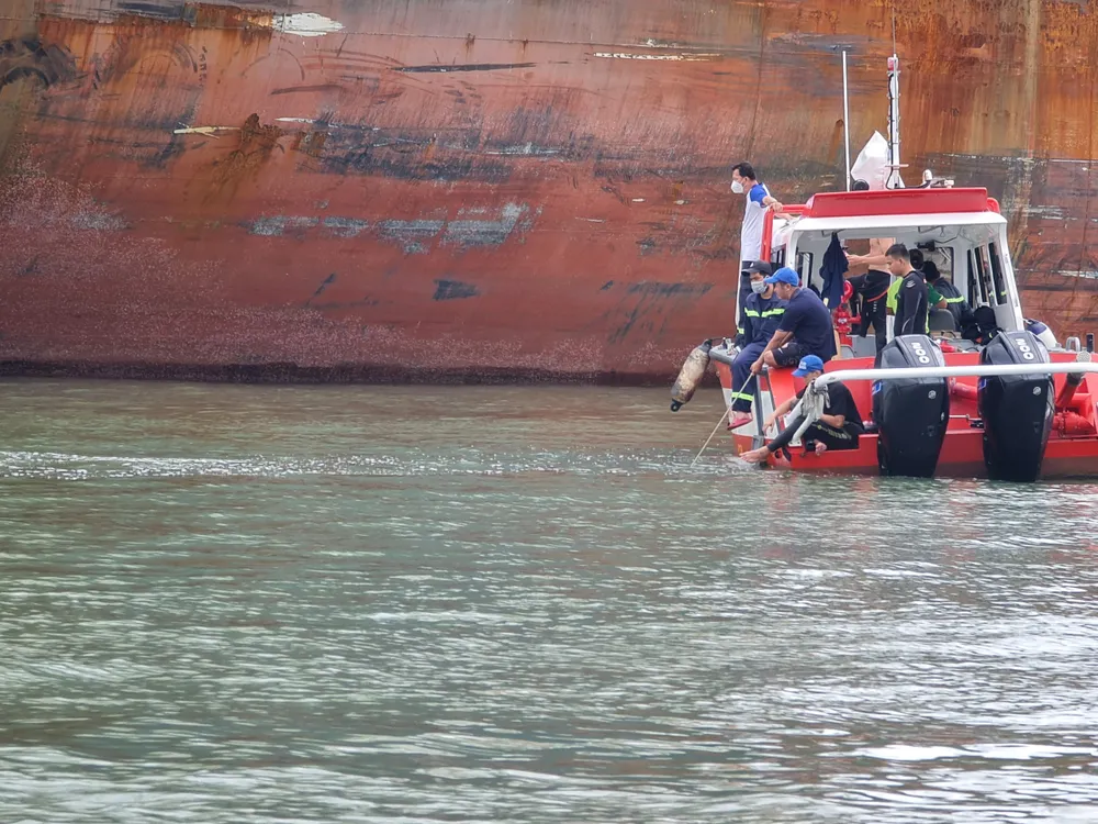 Lực lượng chức năng tìm kiếm thi thể nạn nhân