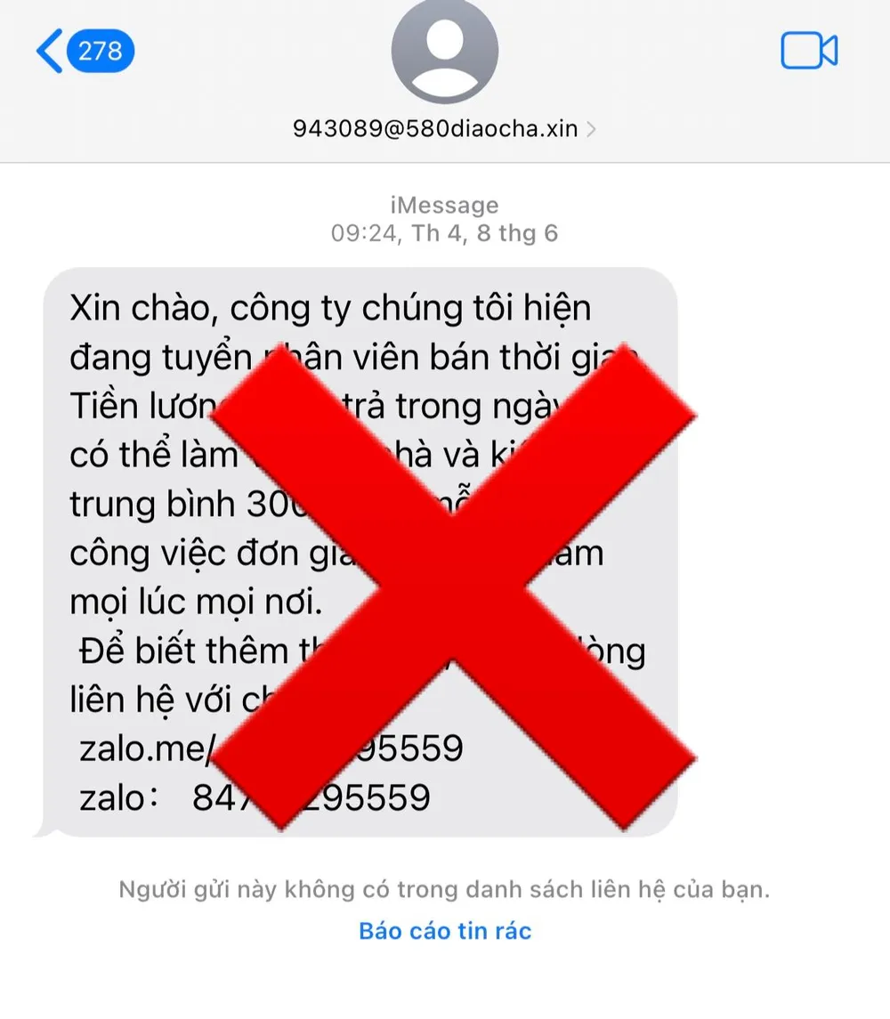 Người dân cảnh giác với tin nhắn rác lừa đảo tuyển dụng việc làm ảnh 1