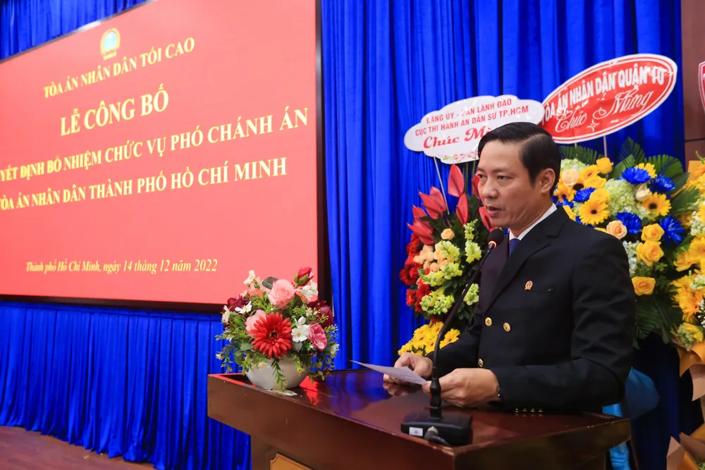 Chánh án TAND quận 1 giữ chức Phó Chánh án TAND TPHCM ảnh 2