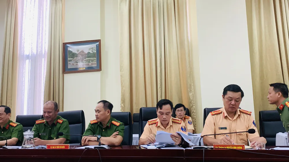 Lãnh đạo Công an TPHCM tại buổi họp báo. Ảnh: CHÍ THẠCH Lãnh đạo Công an TPHCM tại buổi họp báo. Ảnh: CHÍ THẠCH