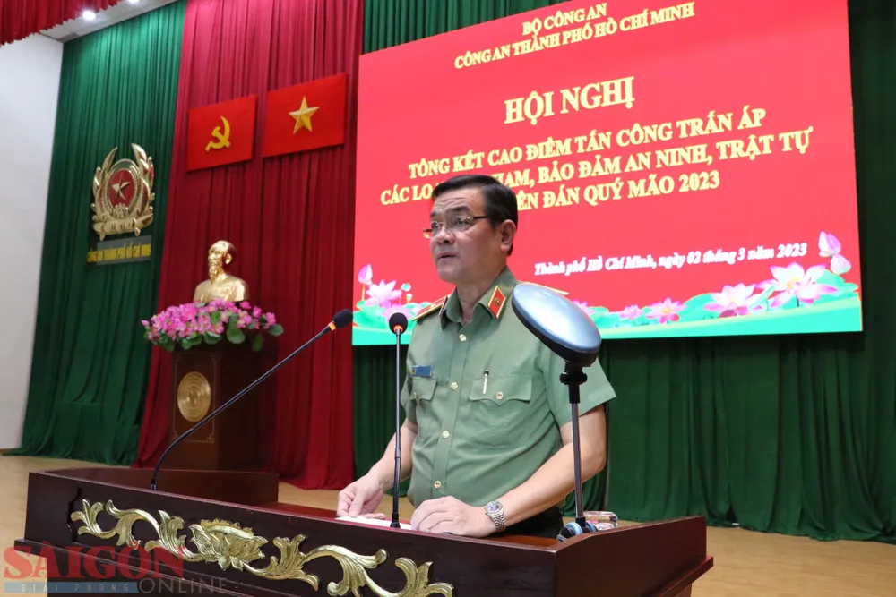 Thiếu tướng Lê Hồng Nam, Giám đốc Công an TPHCM phát biểu Thiếu tướng Lê Hồng Nam, Giám đốc Công an TPHCM phát biểu