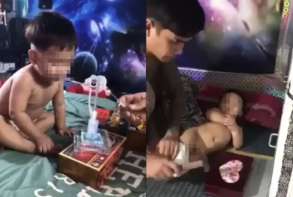 Hình ảnh vụ việc cắt từ clip.