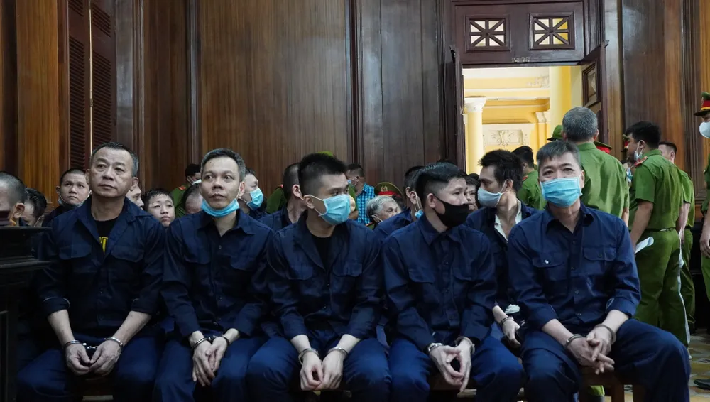 Các bị cáo tại phiên tòa