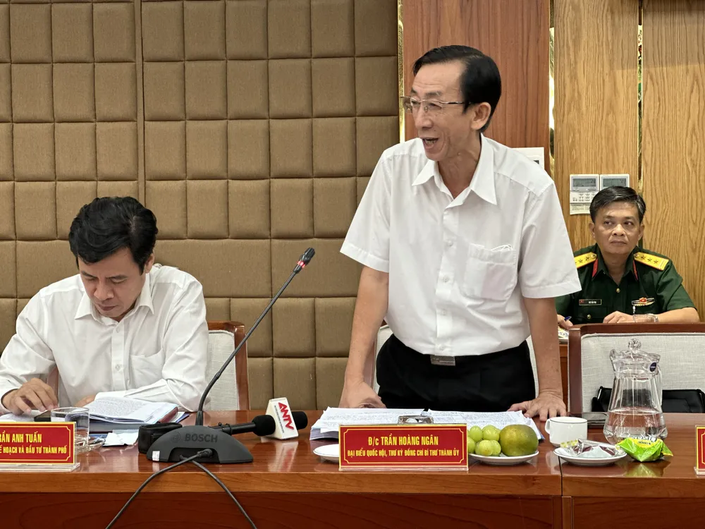 PGS.TS Trần Hoàng Ngân phát biểu tại hội thảo. Ảnh: CHÍ THẠCH