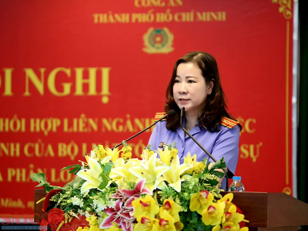 Đại diện Viện KSND phát biểu tại hội nghị. Ảnh: CHÍ THẠCH