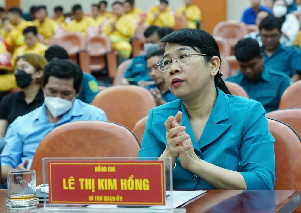 Bí thư Quận ủy quận Tân Phú tại buổi lễ