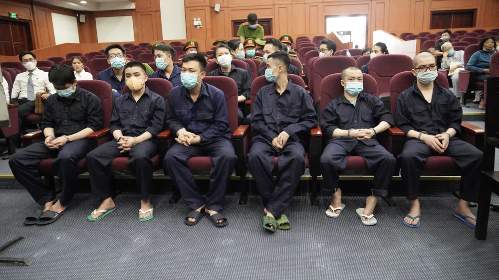 Các bị cáo tại phiên tòa phúc thẩm