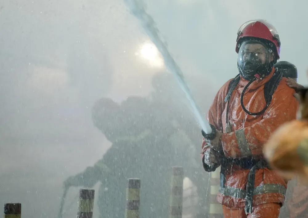 Lực lượng chức năng tại buổi diễn tập