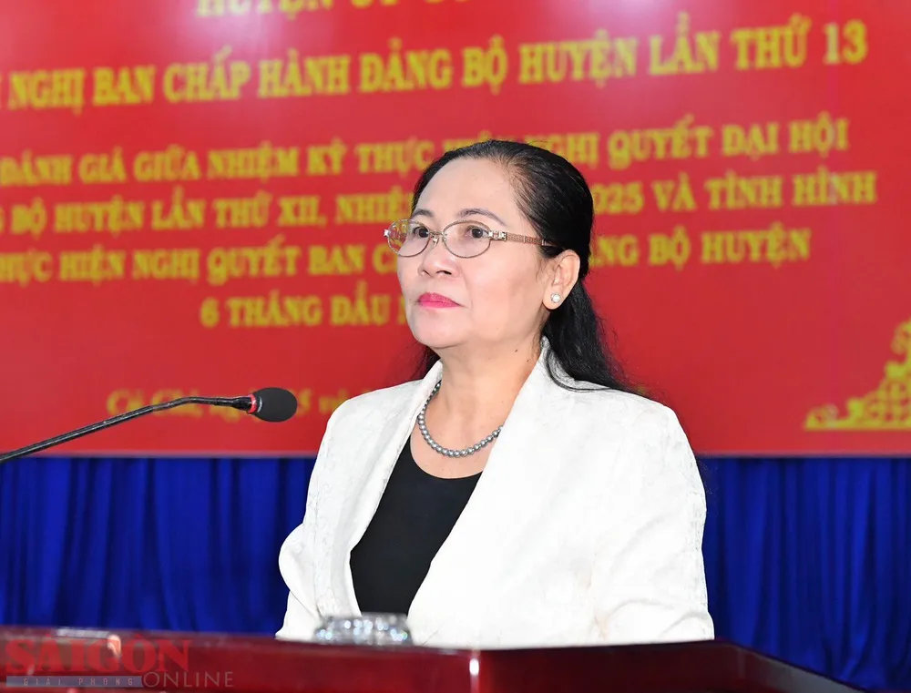 Đồng chí Nguyễn Thị Lệ, Phó Bí thư Thành ủy TPHCM phát biểu chỉ đạo tại hội nghị. Ảnh: VIỆT DŨNG