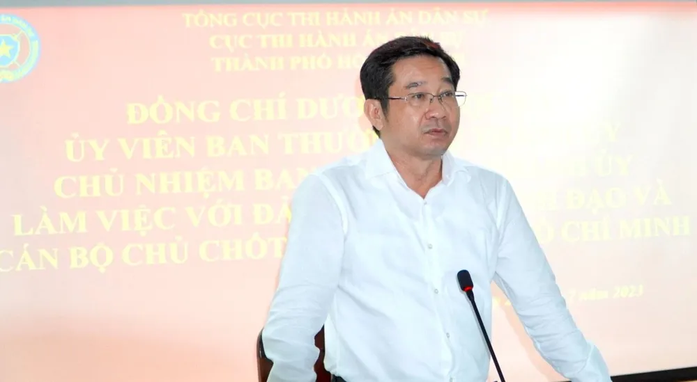 Chủ nhiệm UBKT Thành ủy TPHCM Dương Ngọc Hải phát biểu chỉ đạo. Ảnh: CHÍ THẠCH