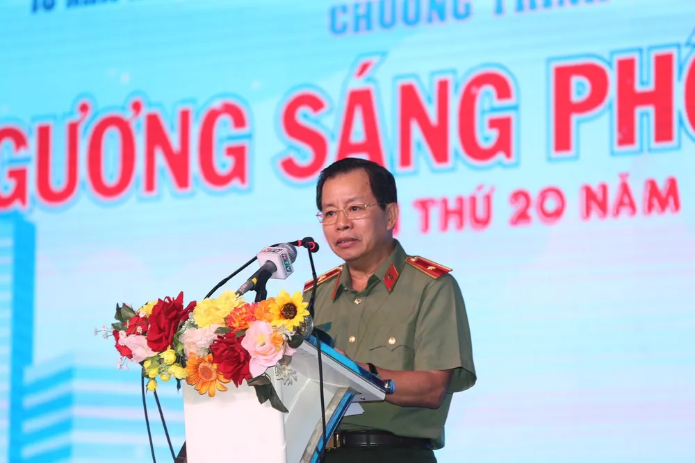 Thiếu tướng Trần Đức Tài, Phó Giám đốc Công an TPHCM phát biểu tại chương trình