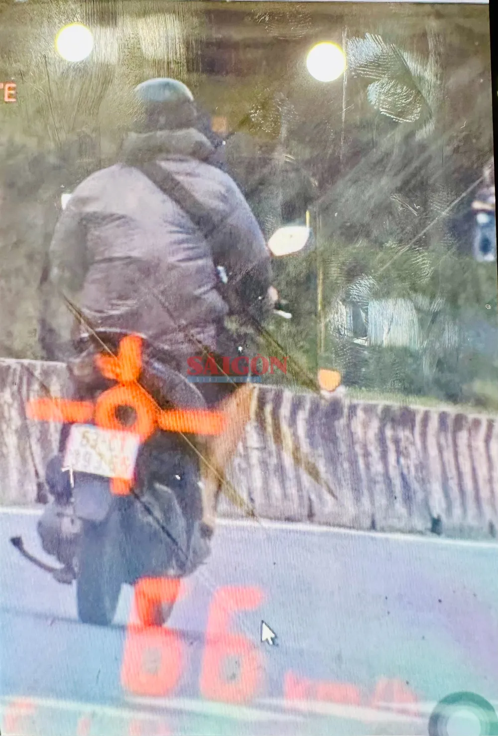 Hình ảnh anh N. vi phạm lỗi tốc độ