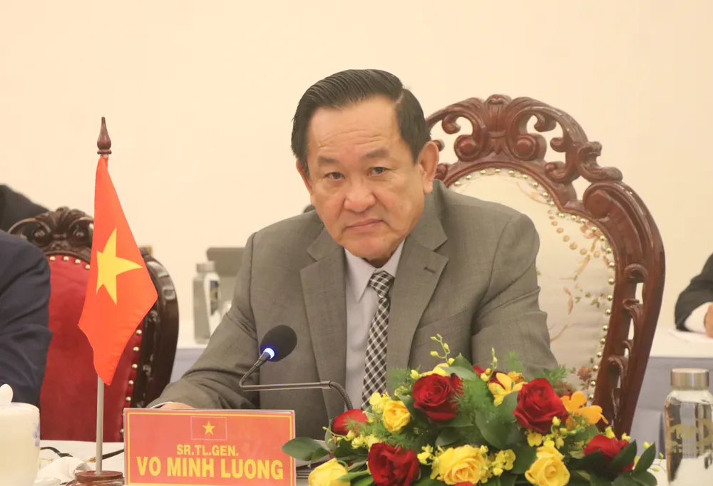 Đoàn đại biểu Uỷ ban Chuyên trách Chính phủ Việt Nam do Thượng tướng Võ Minh Lương làm Trưởng đoàn. Ảnh: THU HOÀI Đoàn đại biểu Uỷ ban Chuyên trách Chính phủ Việt Nam do Thượng tướng Võ Minh Lương làm Trưởng đoàn. Ảnh: THU HOÀI