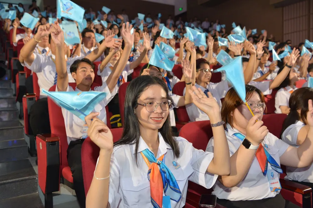 Đại biểu tham dự Đại hội đại biểu Sinh viên Việt Nam TPHCM lần thứ VII. Ảnh: CAO THĂNG