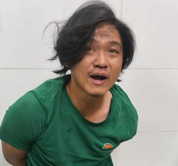 Đối tượng Nhu tại cơ quan công an