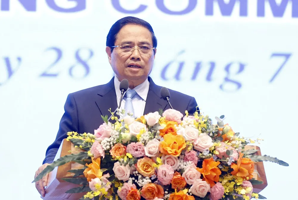 Thủ tướng Phạm Minh Chính phát biểu tại sự kiện công bố thành lập Ủy ban Quốc gia APEC 2027. Ảnh: VIẾT CHUNG