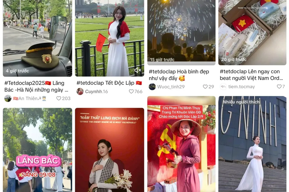 Nhiều nhà sáng tạo nội dung TikTok đã hưởng ứng chiến dịch hashtag #TetDocLap và #RangRoVietNam với nội dung đa dạng, hấp dẫn