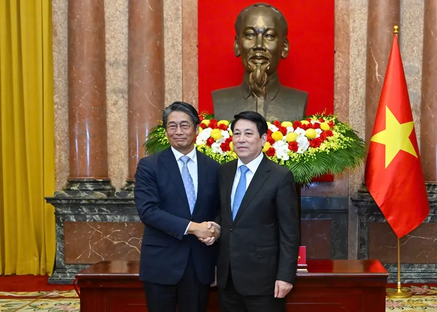 Chủ tịch nước Lương Cường tiếp ông Nakasone Yasutaka, Hạ nghị sĩ, Trưởng Ban Thanh niên Đảng Dân chủ tự do Nhật Bản