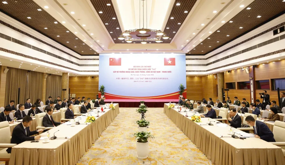 Hội nghị lần thứ nhất Đối thoại Chiến lược 3+3 cấp bộ trưởng ngoại giao, quốc phòng và công an Việt Nam - Trung Quốc. Ảnh: VIẾT CHUNG