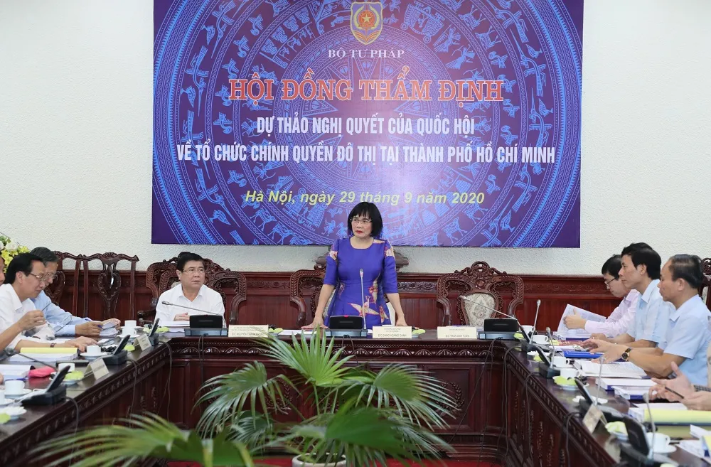 Hội đồng thẩm định Bộ Tư pháp thống nhất các nội dung dự thảo Nghị quyết về tổ chức chính quyền đô thị tại TPHCM ảnh 2