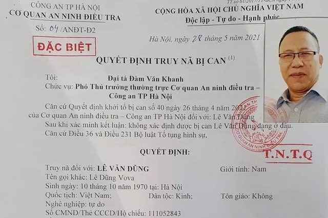 Truy nã đặc biệt Dũng Vova ảnh 1