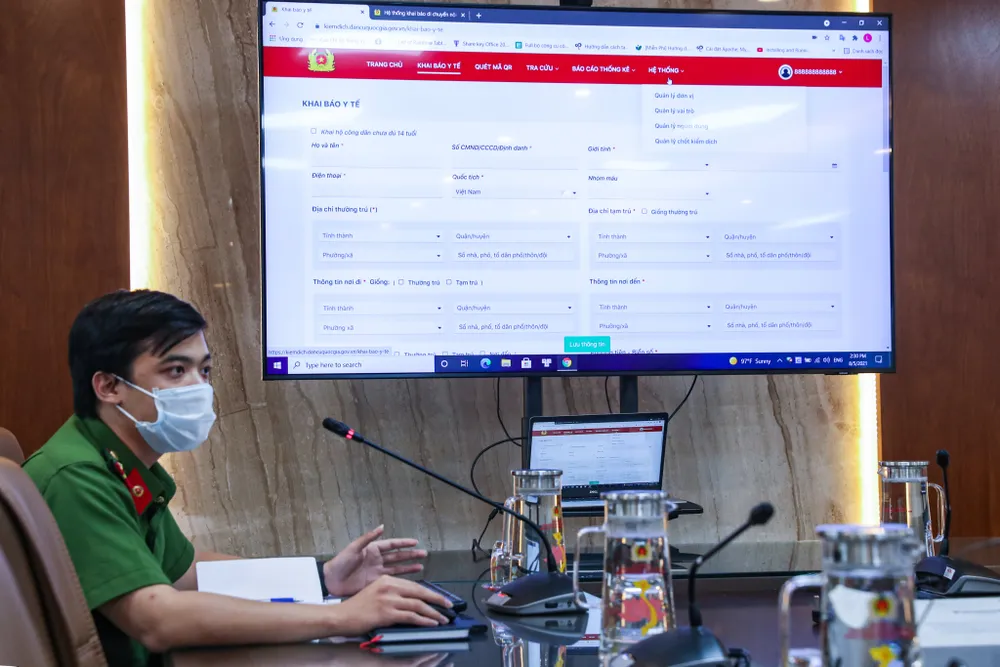 Bộ Công an giới thiệu hệ thống khai báo y tế để nhanh chóng truy vết F0 ảnh 1