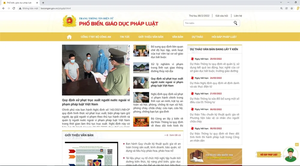 Bộ Công an ra mắt trang thông tin điện tử phổ biến, giáo dục pháp luật ảnh 1