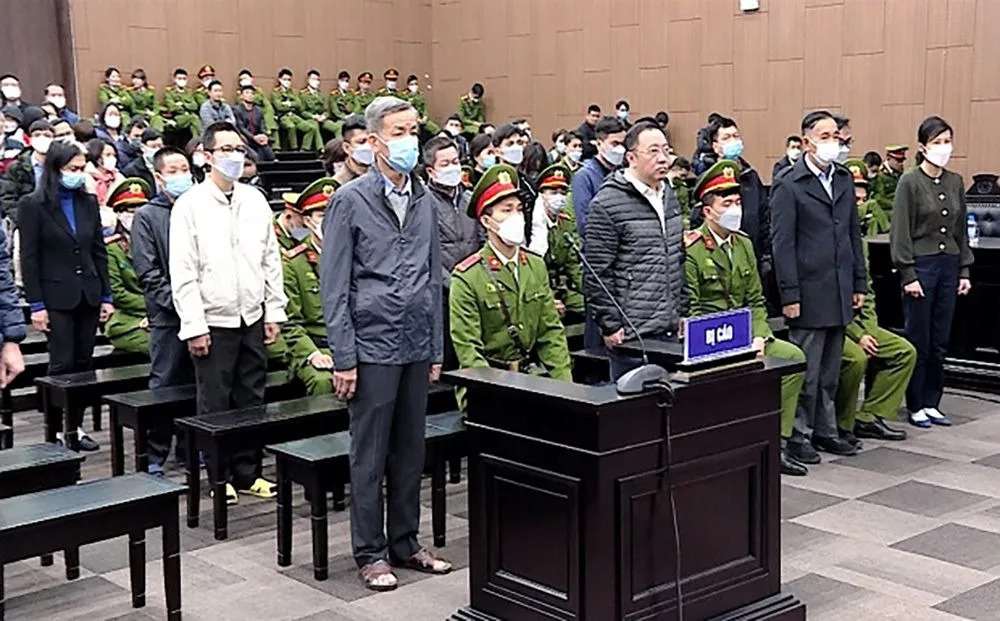 Các bị cáo tại phiên tòa. Ảnh: TTXVN