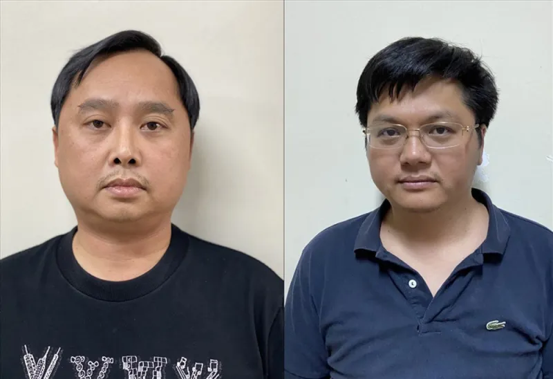 Bị cáo Đỗ Thành Nhân (trái) và bị cáo Đỗ Đức Nam