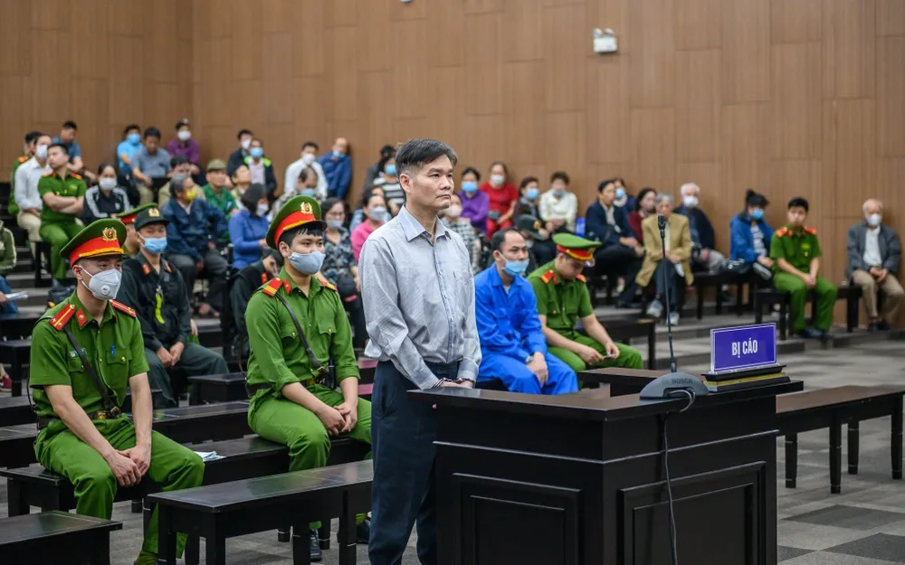 Bị cáo Phạm Thanh Hải tại phiên tòa chiều 25-4. Ảnh: ĐỖ TRUNG