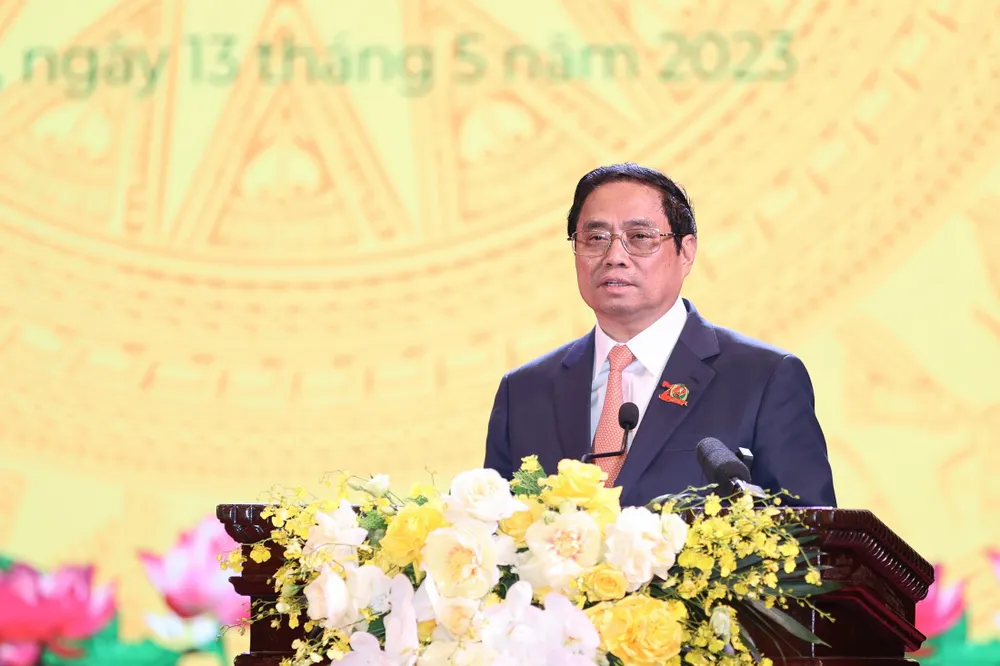 Thủ tướng Phạm Minh Chính dự và phát biểu tại lễ kỷ niệm 70 năm ngày truyền thống lực lượng An ninh kinh tế và đón nhận Huân chương Bảo vệ Tổ quốc hạng nhất, sáng 13-5. Ảnh: VIẾT CHUNG Thủ tướng Phạm Minh Chính dự và phát biểu tại lễ kỷ niệm 70 năm ngày truyền thống lực lượng An ninh kinh tế và đón nhận Huân chương Bảo vệ Tổ quốc hạng nhất, sáng 13-5. Ảnh: VIẾT CHUNG