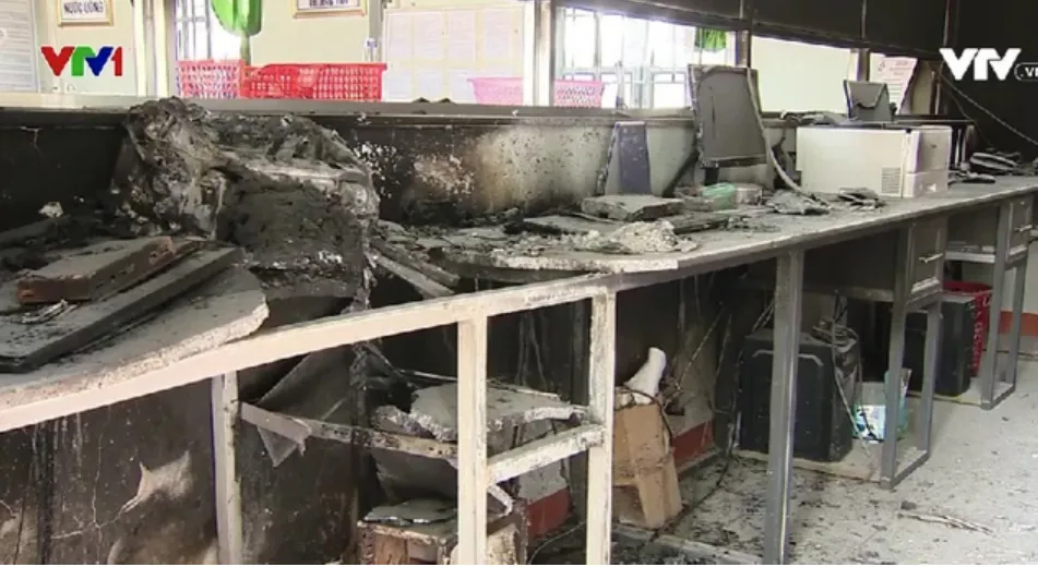 Hiện trường xảy ra vụ việc. Ảnh: VTV Hiện trường xảy ra vụ việc. Ảnh: VTV