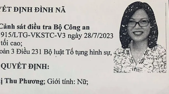 Bị can Nguyễn Thị Thu Phương