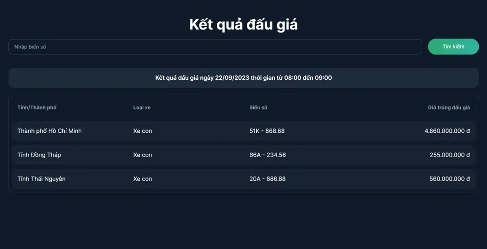 Biển số ô tô TPHCM trúng đấu giá 4,86 tỷ đồng, cao nhất trong ngày 22-9 ảnh 1