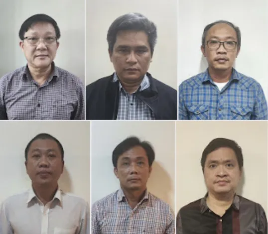 Các bị can trong vụ án. Ảnh: BỘ CÔNG AN
