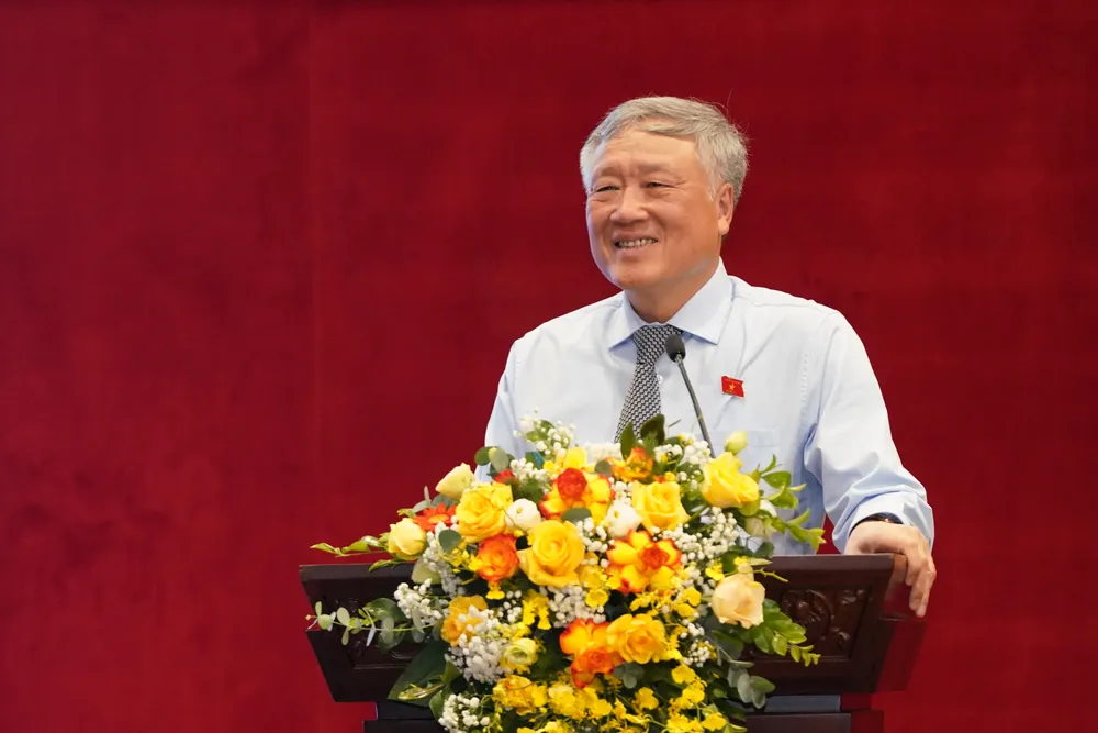 Chánh án Tòa án nhân dân tối cao thông tin về cuộc thi. Ảnh: ĐỖ TRUNG