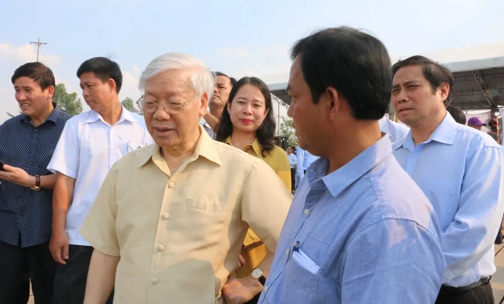 Tổng Bí thư Nguyễn Phú Trọng làm việc với tỉnh An Giang  ảnh 1