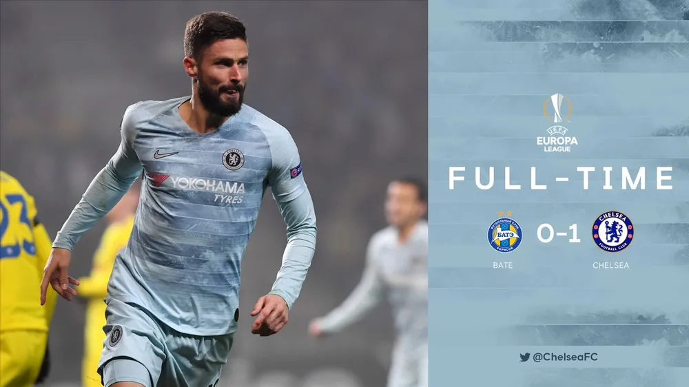 Giroud ghi bàn thắng duy nhất, giúp Chelsea đánh bại BATE 1-0
