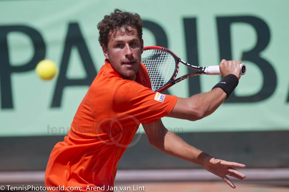 Robin Haase trong màu áo da cam của tuyển Hà Lan ở Davis Cup