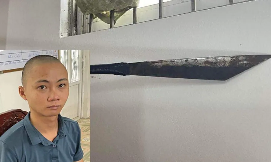 Đối tượng Trịnh Ngọc Hưng và tang vật vụ án. Ảnh: Công an Thanh Hóa