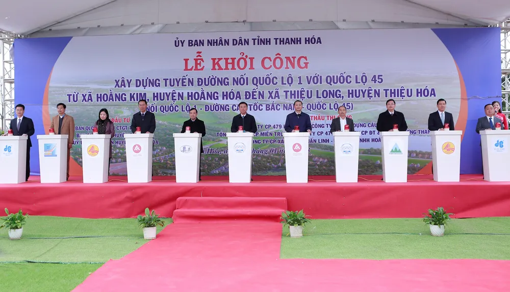 Lãnh đạo tỉnh Thanh Hóa phát lệnh khởi công tuyến đường nối Quốc lộ 1A với Quốc lộ 45