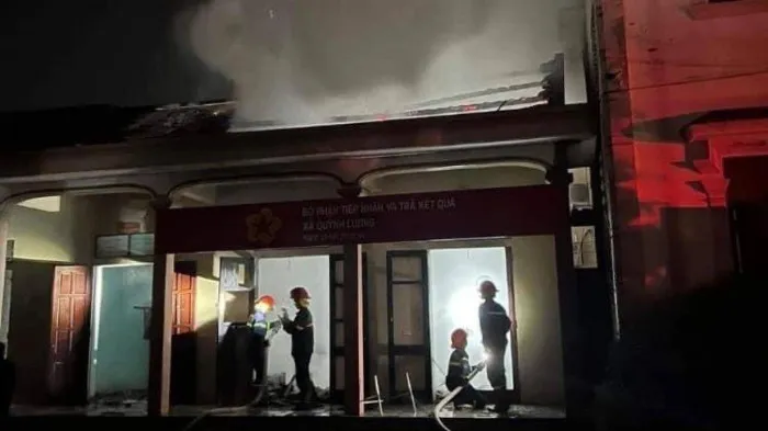 Hiện trường vụ cháy. Ảnh: A.T