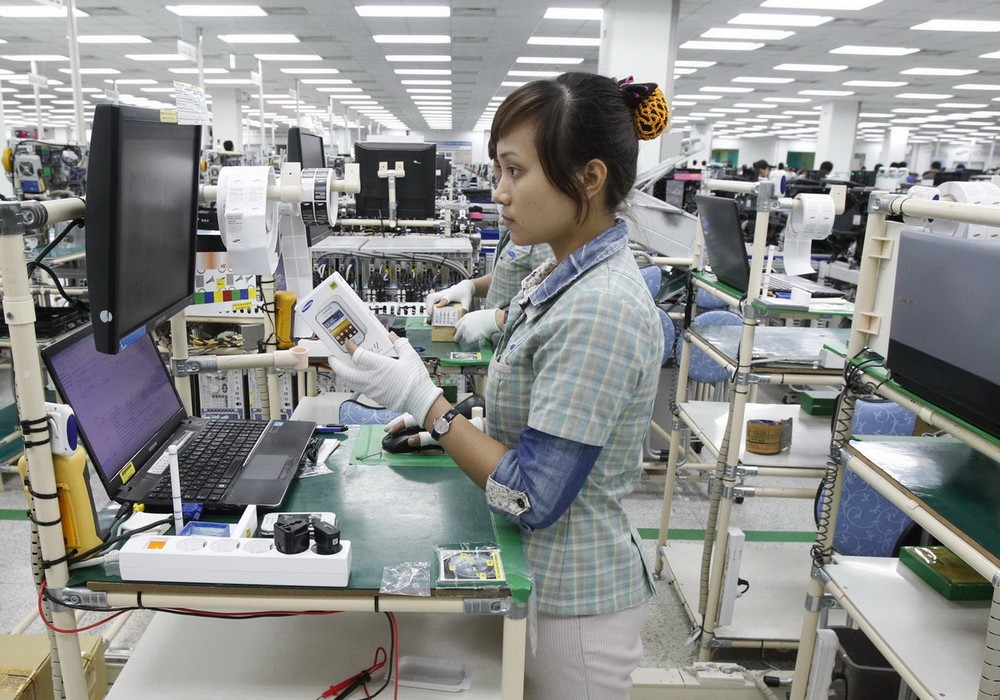 越南三星工廠對我國經濟增長獻綿力。