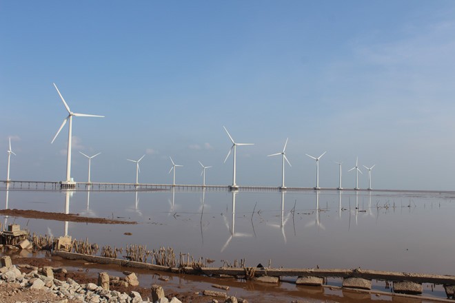 在薄寮省的（近岸）風電模式。