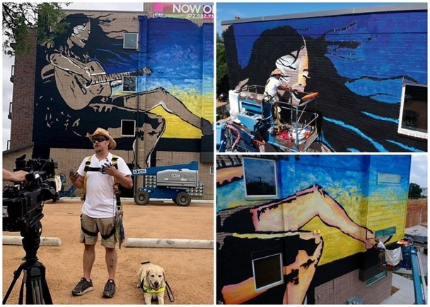 完全失明畫家力作巨型壁畫